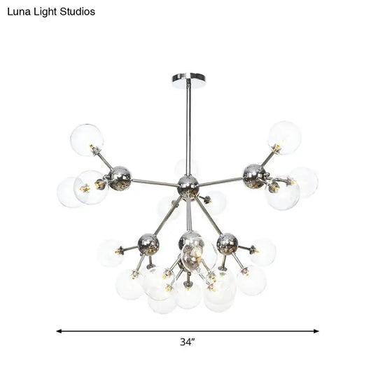 Industrial Style Hanging Chandelier Light With Amber/Clear/Smoke Gray Glass In 3/9/12 Lights -