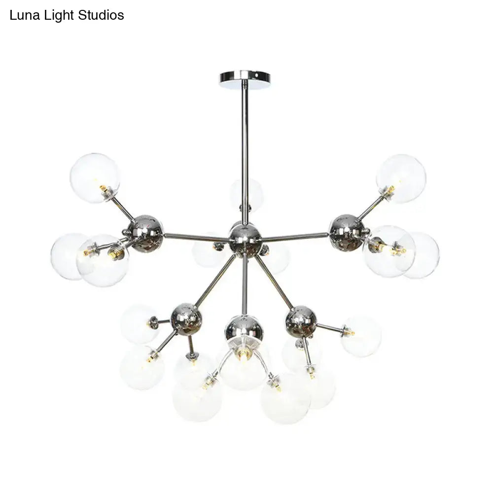 Industrial Style Hanging Chandelier Light - 13’/27.5’/34’ W Orbit Shade Amber/Clear/Smoke