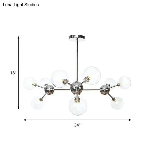 Industrial Style Hanging Chandelier Light - 13’/27.5’/34’ W Orbit Shade Amber/Clear/Smoke