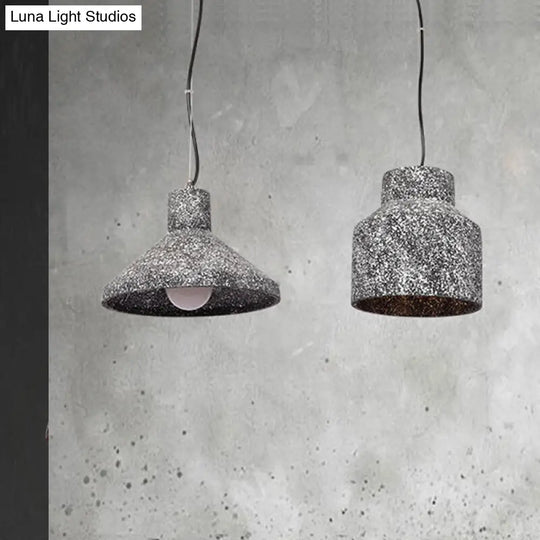 Industrial Style Conical Cement Hanging Lamp - 6.5/10/10.5 Dia 1 Light Pendant In Grey