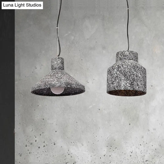 Industrial Style Hanging Lamp - 6.5’/10’/10.5’ Dia Conical Cement Pendant Light Grey 1 For