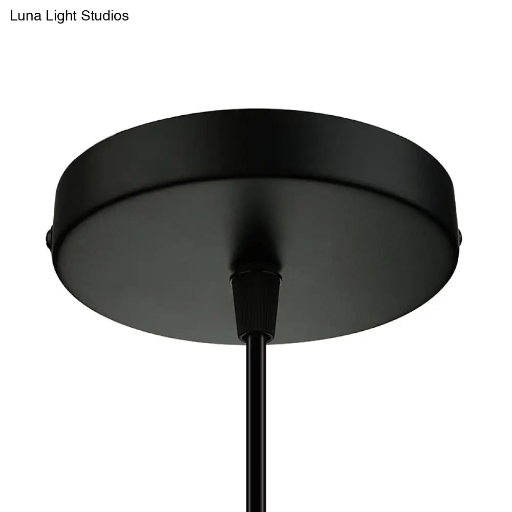 Industrial Style Iron Pendant Light Fixture - 4-Light Aged Black Shade Indoor Hanging Lighting