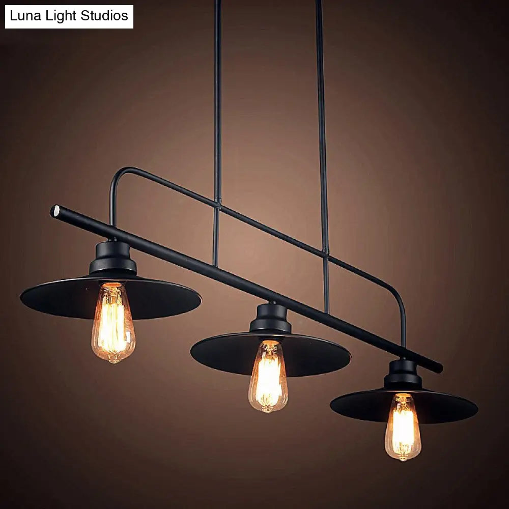 Industrial Style Metal Black Cone Pendant Chandelier - Island Lighting Fixture