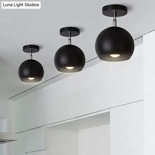 Industrial - Style Metal Ceiling Light With Adjustable Mounting - Black Finish