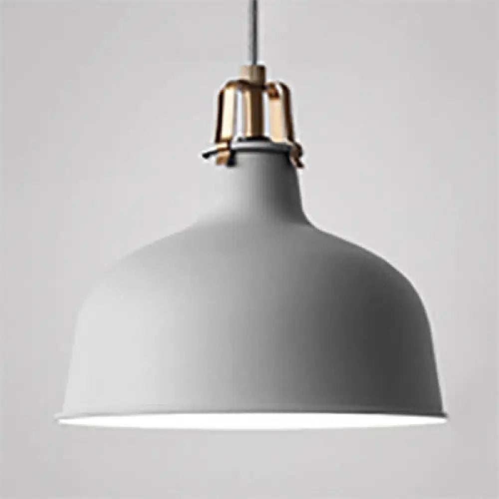 Industrial Style Metal Pendant Light With Adjustable Cord - 1-Light 8.5’/13’ Width Domed