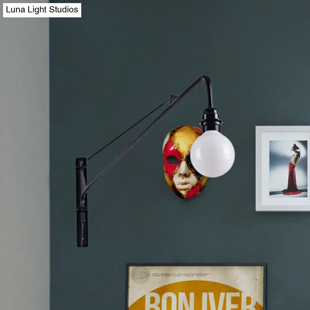 Industrial Style Metal Wall Sconce Light Fixture With Bare Bulb - Perfect For Study Rooms Black