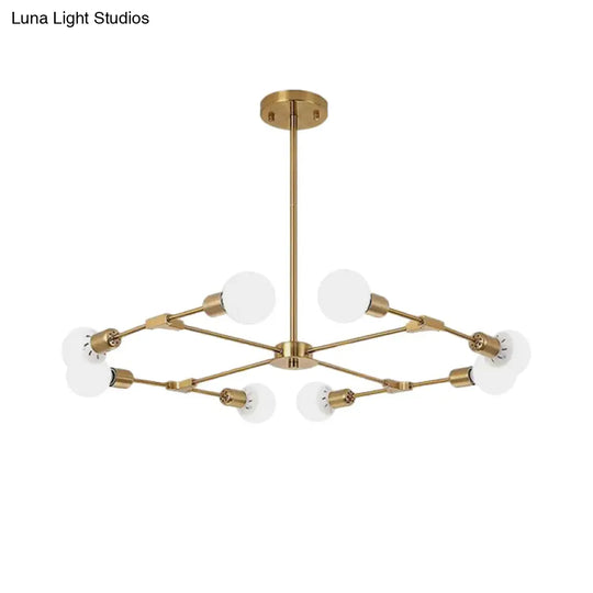 Metallic Black/Gold Chandelier: Modern 6/8 Light Industrial Ceiling Fixture For Bedroom