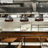 Industrial Style Metallic Pendant Ceiling Light - 12’/14’/16’ Dia 1 Bowl Shade Black/White Inner