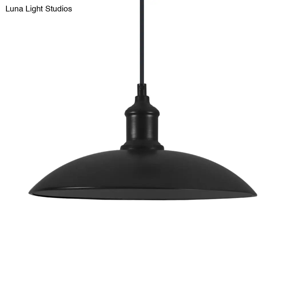 Industrial Metallic Saucer Pendant Light - 12.5/16 Diameter 1 Black/White