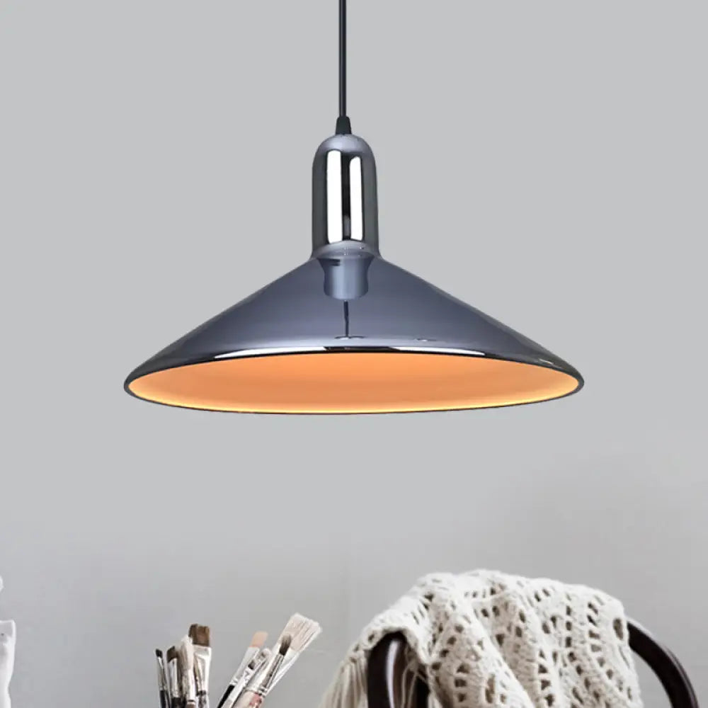 Industrial Style Pendant Light Fixture: Iron Gold/Silver Down Lighting 1-Bulb Perfect For Living