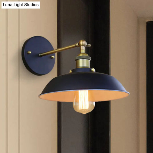 Industrial Style Rotatable Barn Metal Wall Sconce Lighting - Black Finish