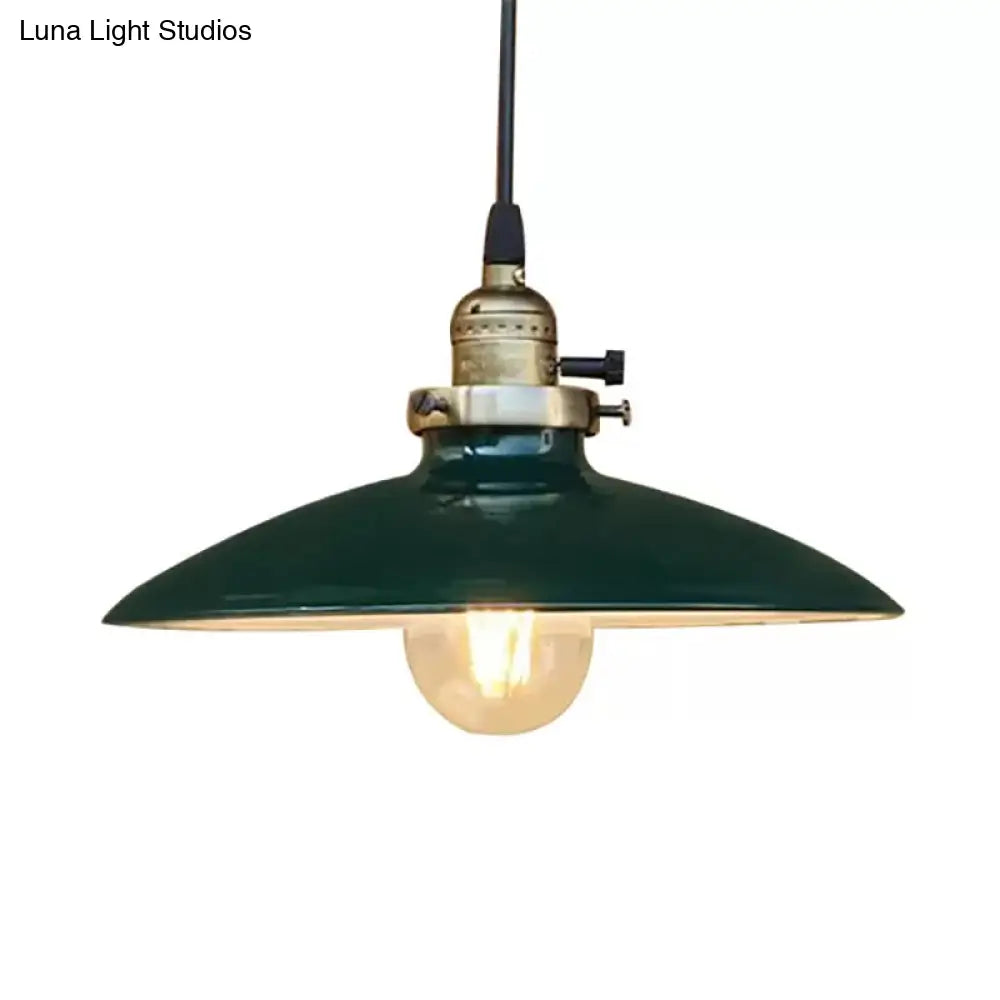 Industrial Style Saucer Metal Pendant Ceiling Light In Black/White - Perfect For Living Room