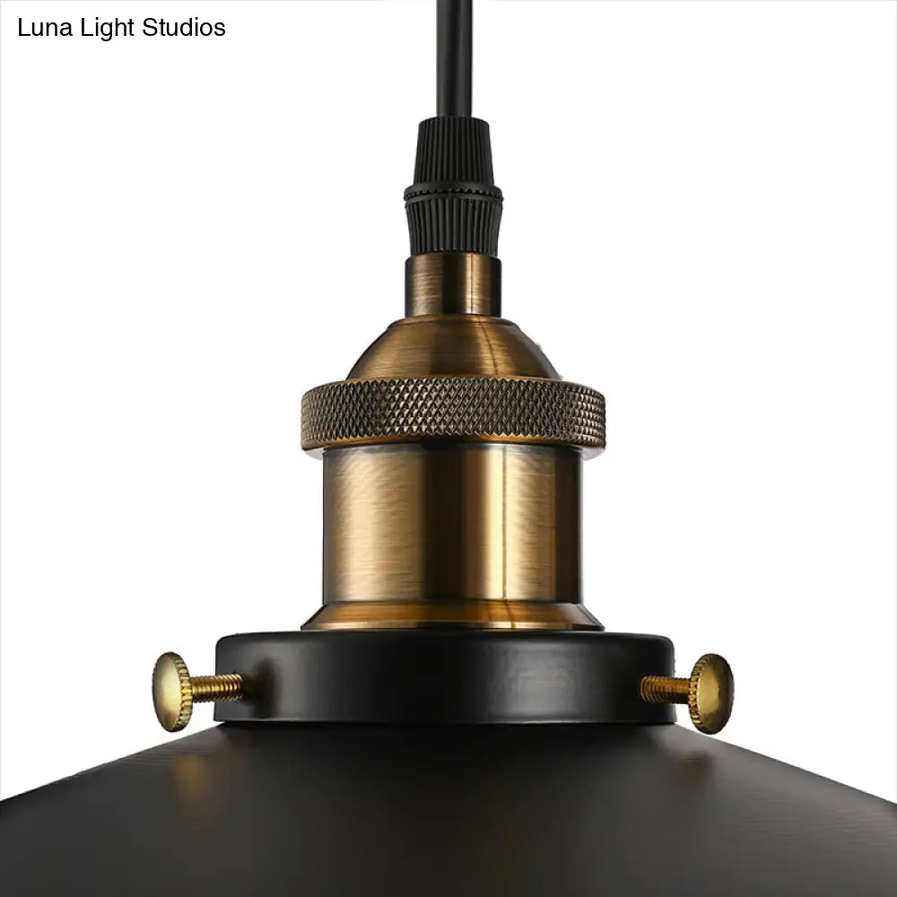 Industrial Style Wall Mounted Lamp: Adjustable Black Metallic Fixture With Pulley Design