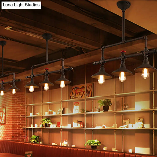 Industrial Style Wrought Iron 3/5 Lights Island Light Fixture For Restaurant Pendant Lighting