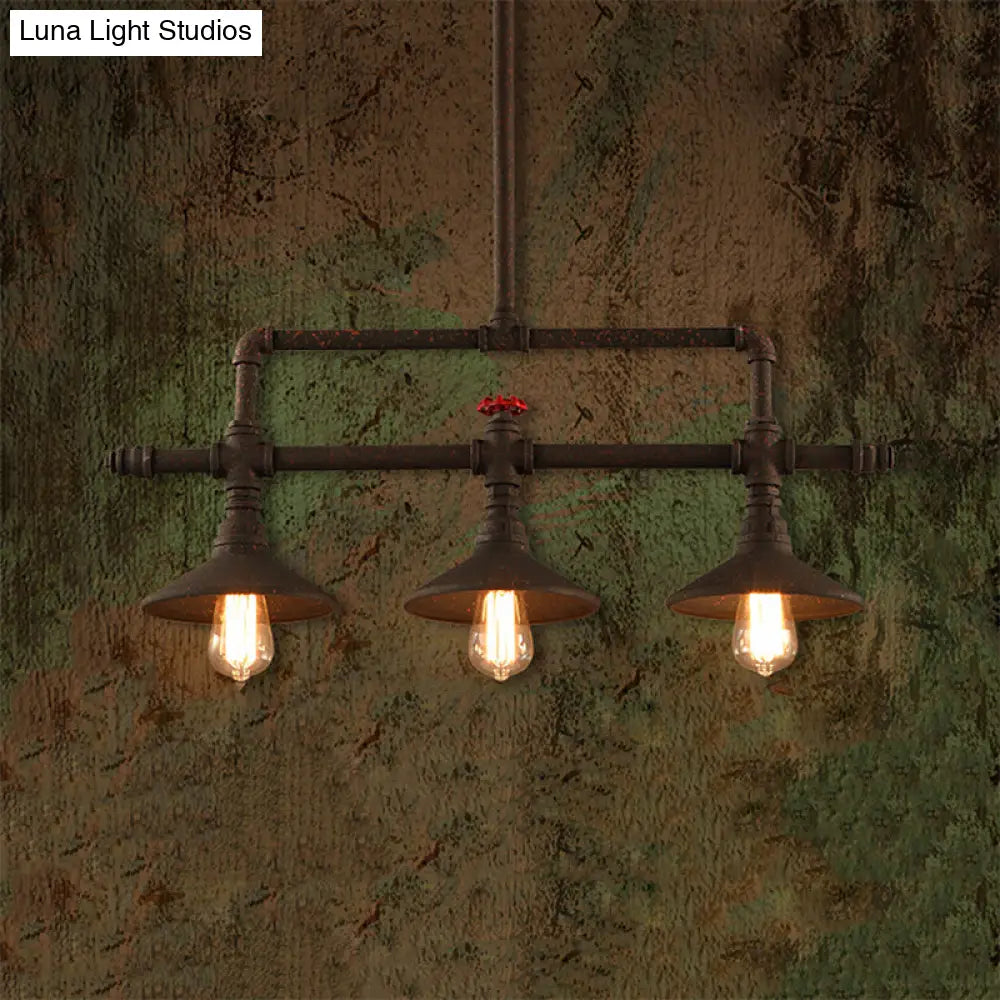 Industrial Style Wrought Iron 3/5 Lights Island Light Fixture For Restaurant Pendant Lighting