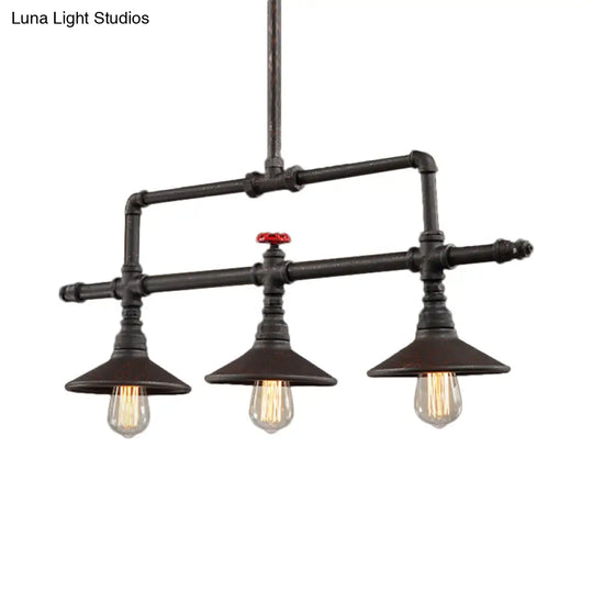 Industrial Style Wrought Iron 3/5 Lights Island Light Fixture For Restaurant Pendant Lighting