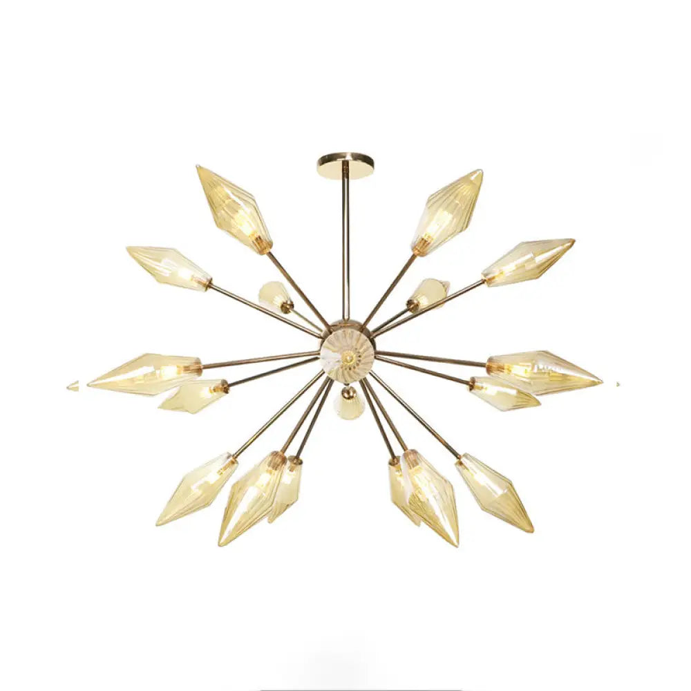 Industrial Stylish Diamond Shape Chandelier Light - 9/12/15-Head Indoor Hanging Fixture With