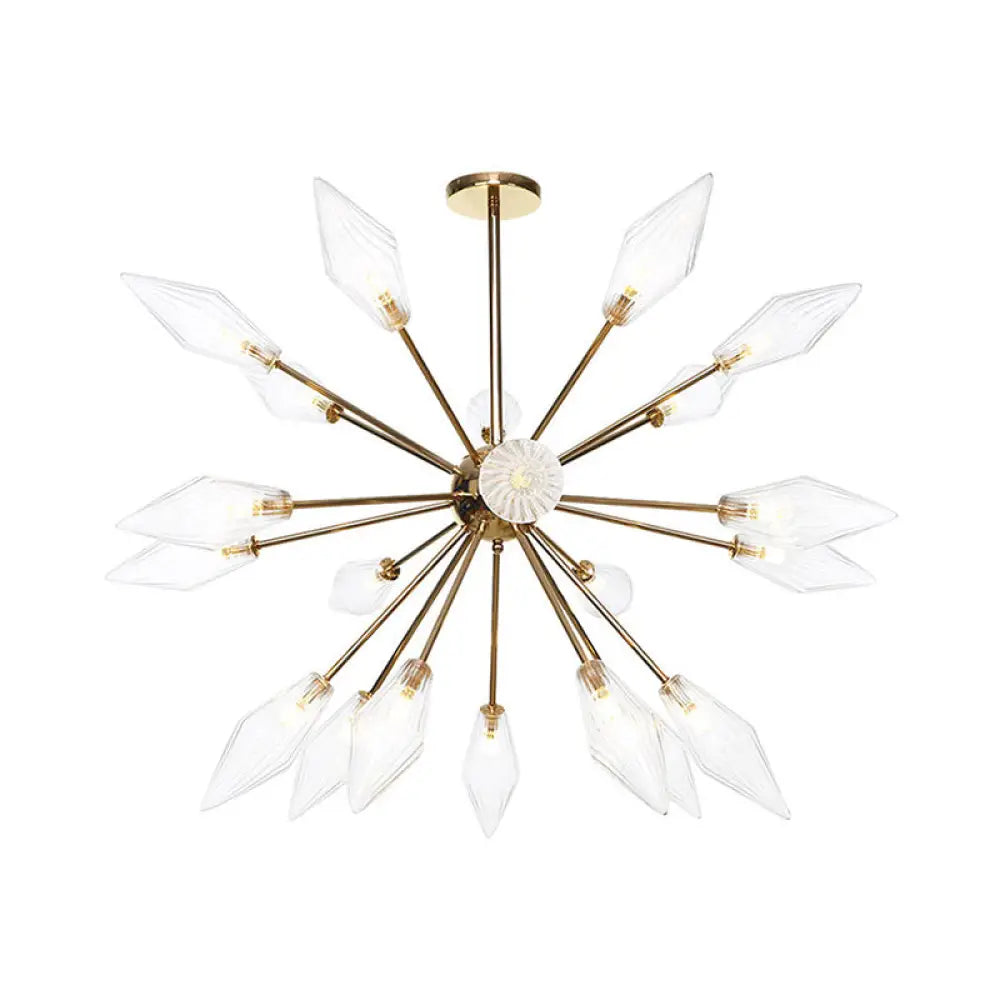 Industrial Stylish Diamond Shape Chandelier Light - 9/12/15-Head Indoor Hanging Fixture With