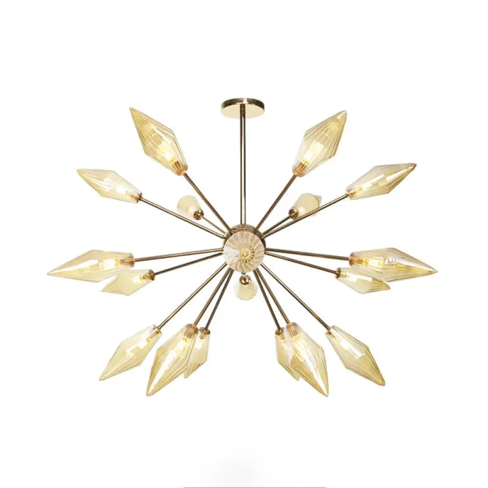 Industrial Stylish Diamond Shape Chandelier Light - 9/12/15-Head Indoor Hanging Fixture With