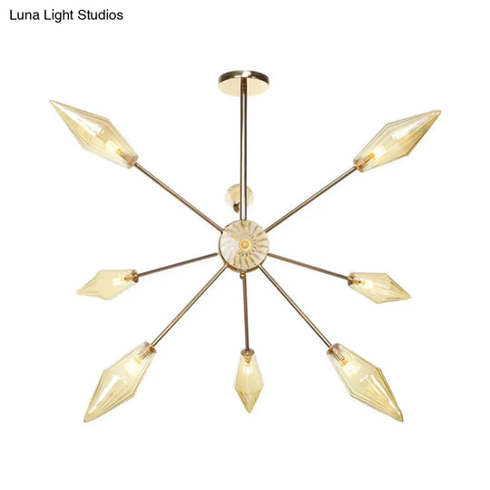 Industrial Stylish Diamond Shape Chandelier Light - 9/12/15-Head Indoor Hanging Fixture With