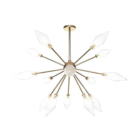 Industrial Stylish Diamond Shape Chandelier Light - 9/12/15-Head Indoor Hanging Fixture With