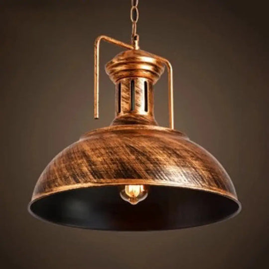 Industrial Stylish Domed Pendant Light In Aged Silver - 13’/16’ Wide Ideal For Dining Room