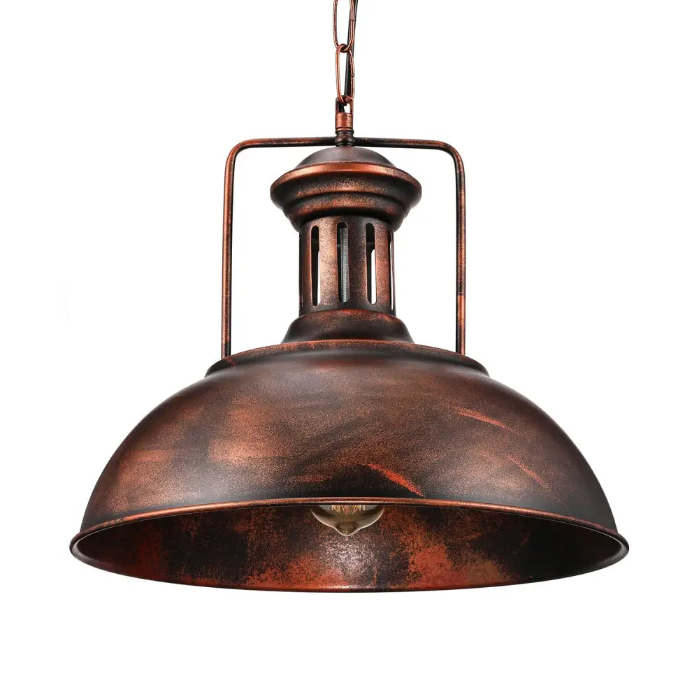 Industrial Stylish Domed Pendant Light In Aged Silver - 13’/16’ Wide Ideal For Dining Room