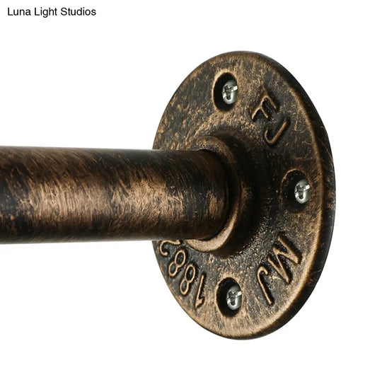 Industrial Wrought Iron Sconce With Water Pipe And Bronze Finish