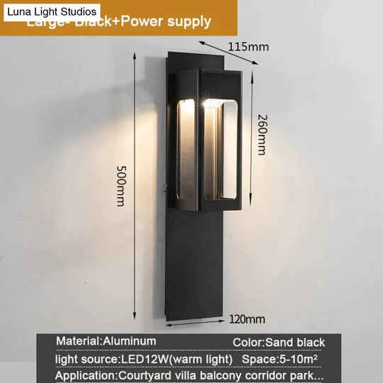 Ip67 Waterproof Outdoor Led Wall Lighting Motion Sensor Aluminum Black Bronze Garden Porch Sconce