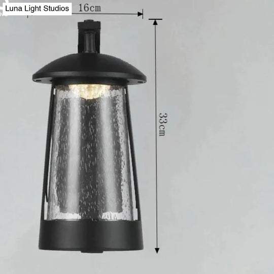 Ip68 Waterproof Outdoor Led Wall Lighting Industrial Aluminum Black Lamp For Garden Porch Sconce