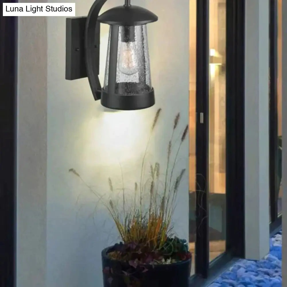 Ip68 Waterproof Outdoor Led Wall Lighting Industrial Aluminum Black Lamp For Garden Porch Sconce