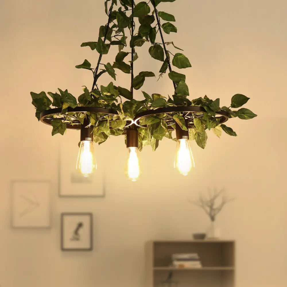 Irã¨ne - 6-Head 3/6 Heads Plant Ceiling Chandelier With Bare Bulb Metal Industrial Restaurant Led