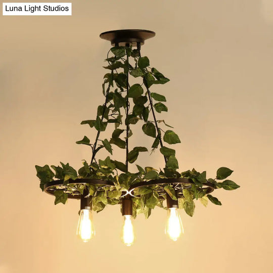 Irã¨ne - 6-Head 3/6 Heads Plant Ceiling Chandelier With Bare Bulb Metal Industrial Restaurant Led