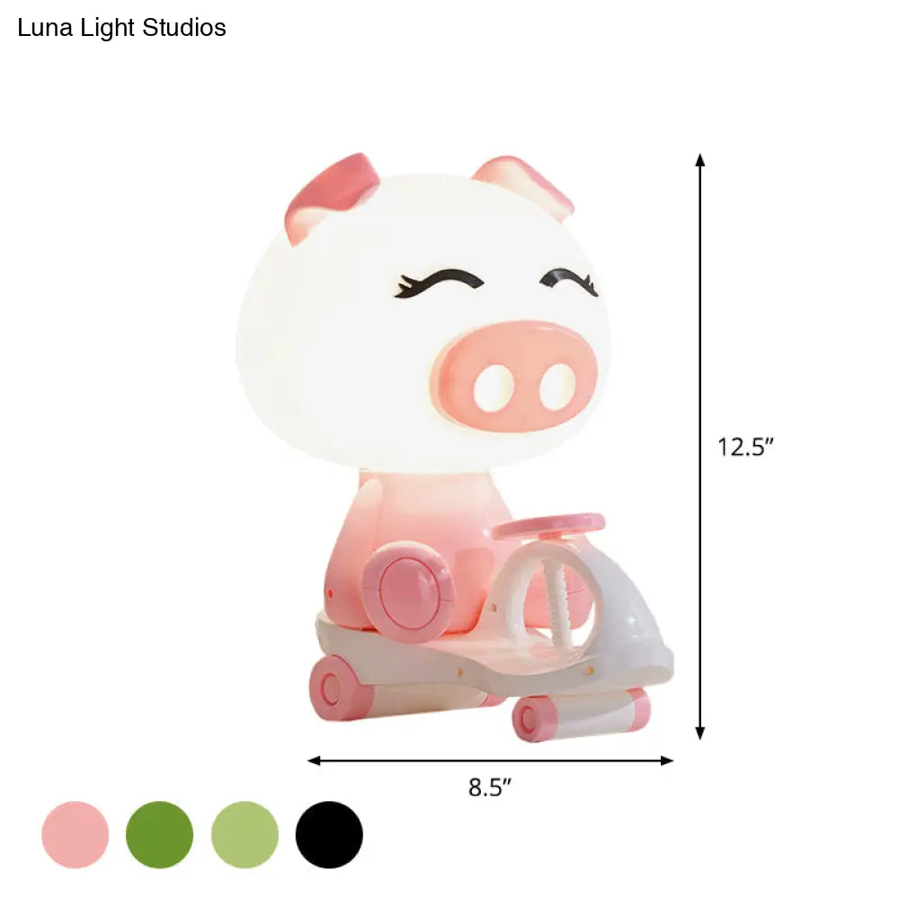 Iris - Adorable Pig/Frog/Panda Kids Bedroom Reading Book Light Plastic 1-Light Cartoon Night Table