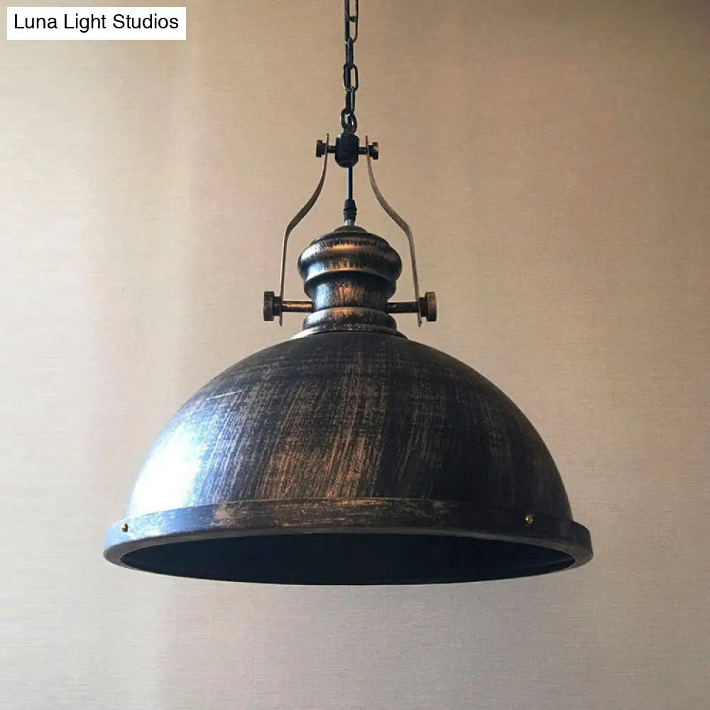 Farmhouse Style Antique Bronze Iron Ceiling Light - Single Head Pendant For Restaurants