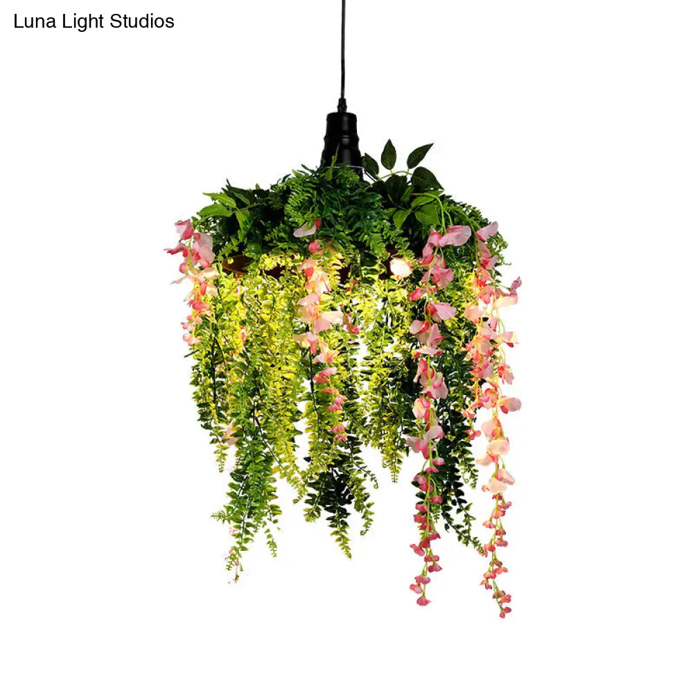 Iron Barn Pendant Light Fixture With Downward Lighting - Perfect For Restaurants Single Bulb
