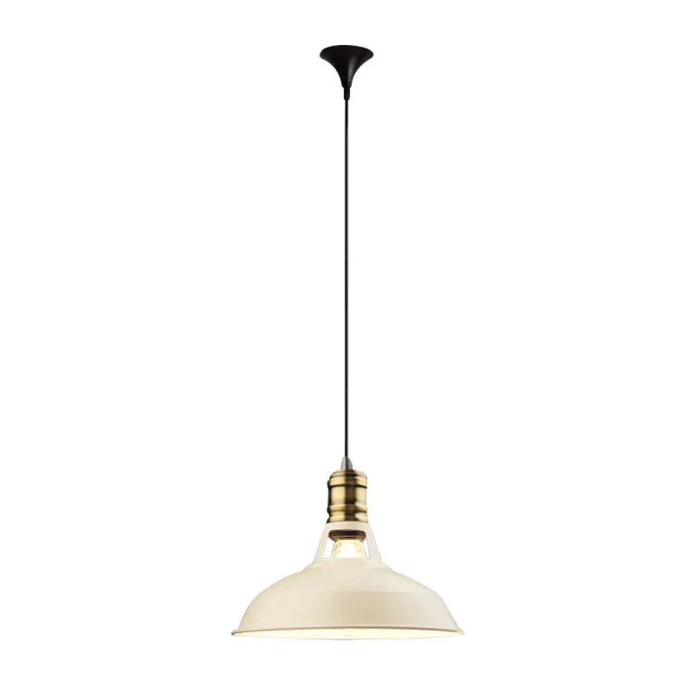 Iron Barn Shaped Industrial Pendulum Light - 1-Bulb Dining Room Pendant Fixture With Vented Socket