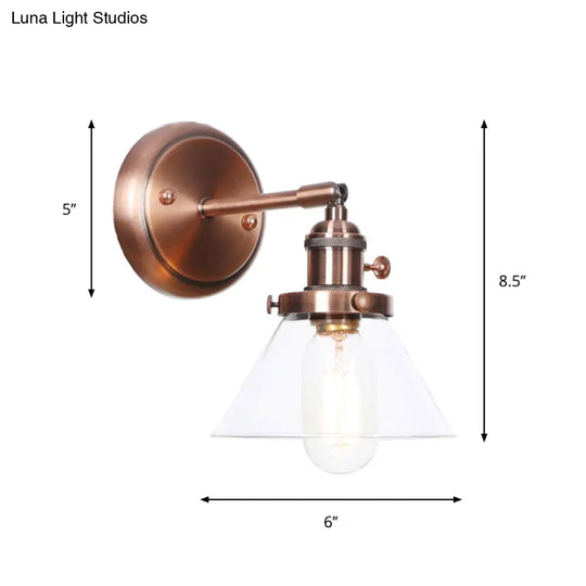 Iron Copper Finish Wall Light With Adjustable Arm And Conic/Diamond/Ball Shade - Single Factory