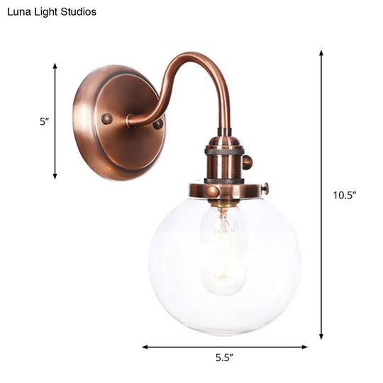 Iron Copper Finish Wall Light With Adjustable Arm And Conic/Diamond/Ball Shade - Single Factory