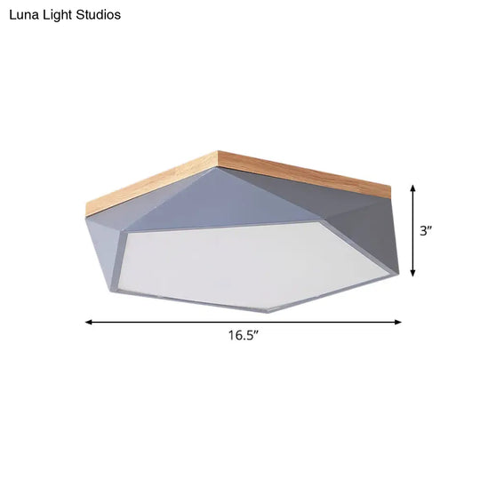 Iron Flush Mount Led Ceiling Lamp With Modernist Design - 16.5’/20.5’ Width