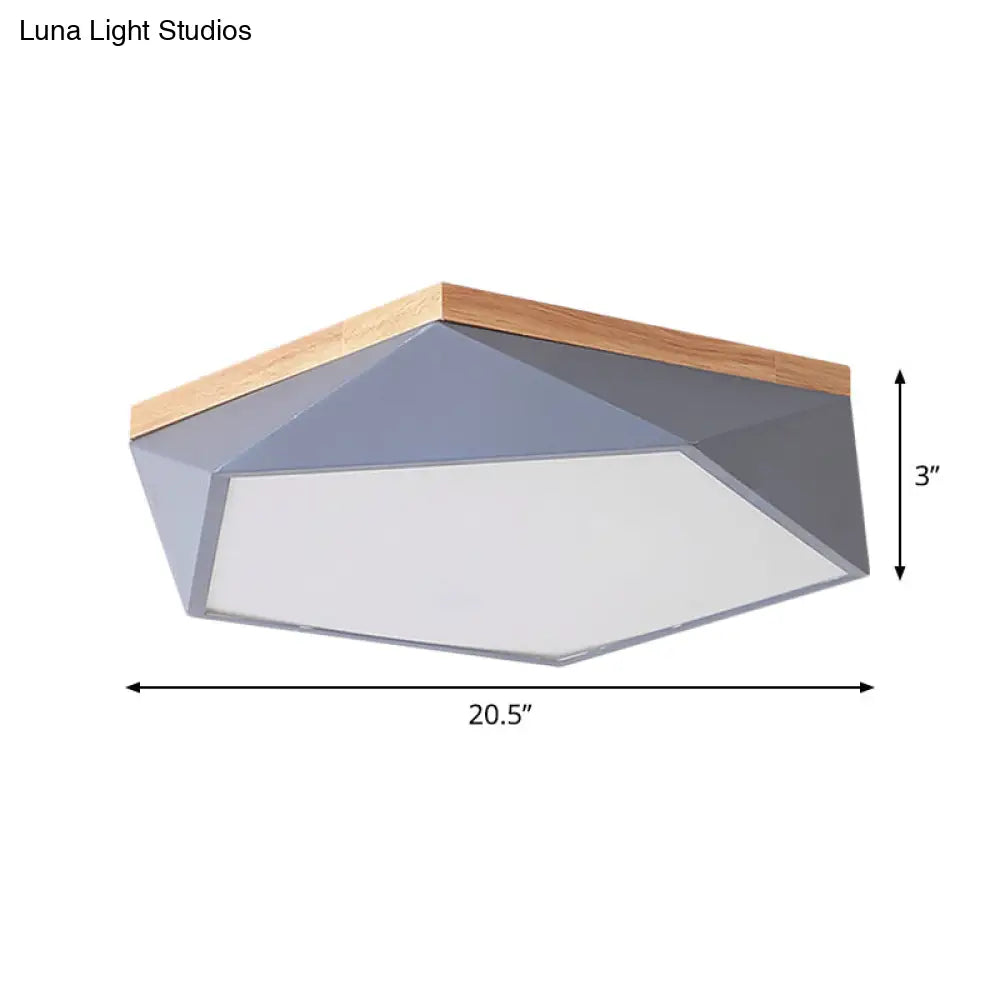 Iron Flush Mount Led Ceiling Lamp With Modernist Design - 16.5/20.5 Width