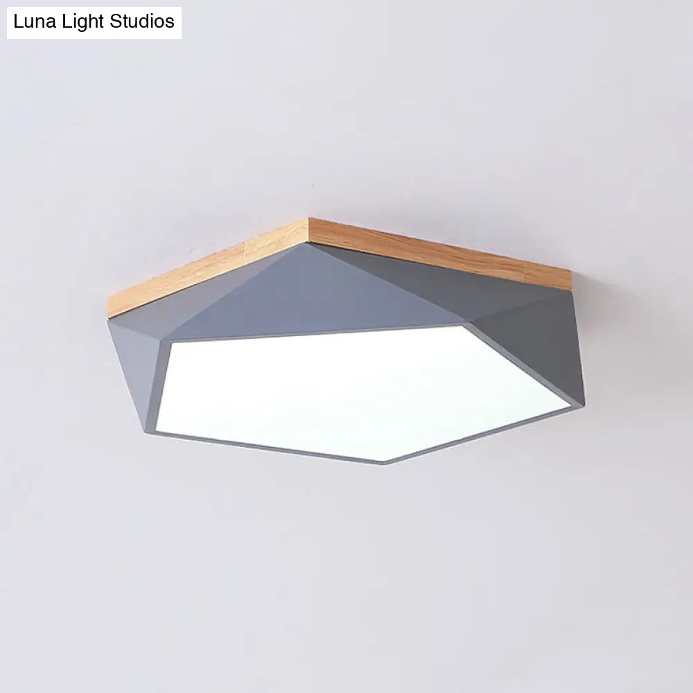 Iron Flush Mount Led Ceiling Lamp With Modernist Design - 16.5/20.5 Width