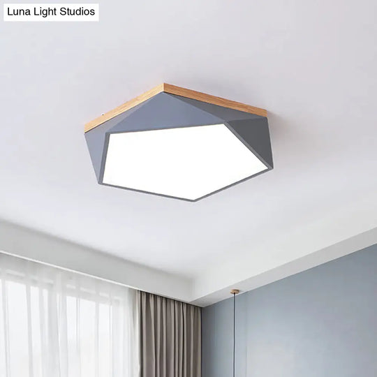 Iron Flush Mount Led Ceiling Lamp With Modernist Design - 16.5/20.5 Width Grey / 16.5