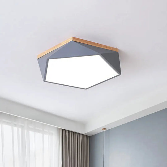 Iron Flush Mount Led Ceiling Lamp With Modernist Design - 16.5’/20.5’ Width Grey / 16.5’