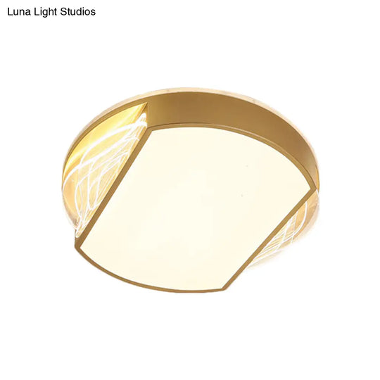 Iron Geometric Ceiling Lamp - Led Gold Flush Mount Fixture In Warm/White Light 18/21.5 Wide