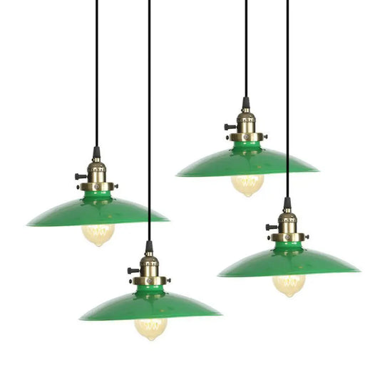 Iron Green Hanging Pendant With 1 Light - Loft Style Suspended Lighting Fixture