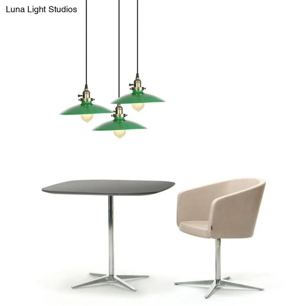 Iron Green Hanging Pendant With 1 Light - Loft Style Suspended Lighting Fixture