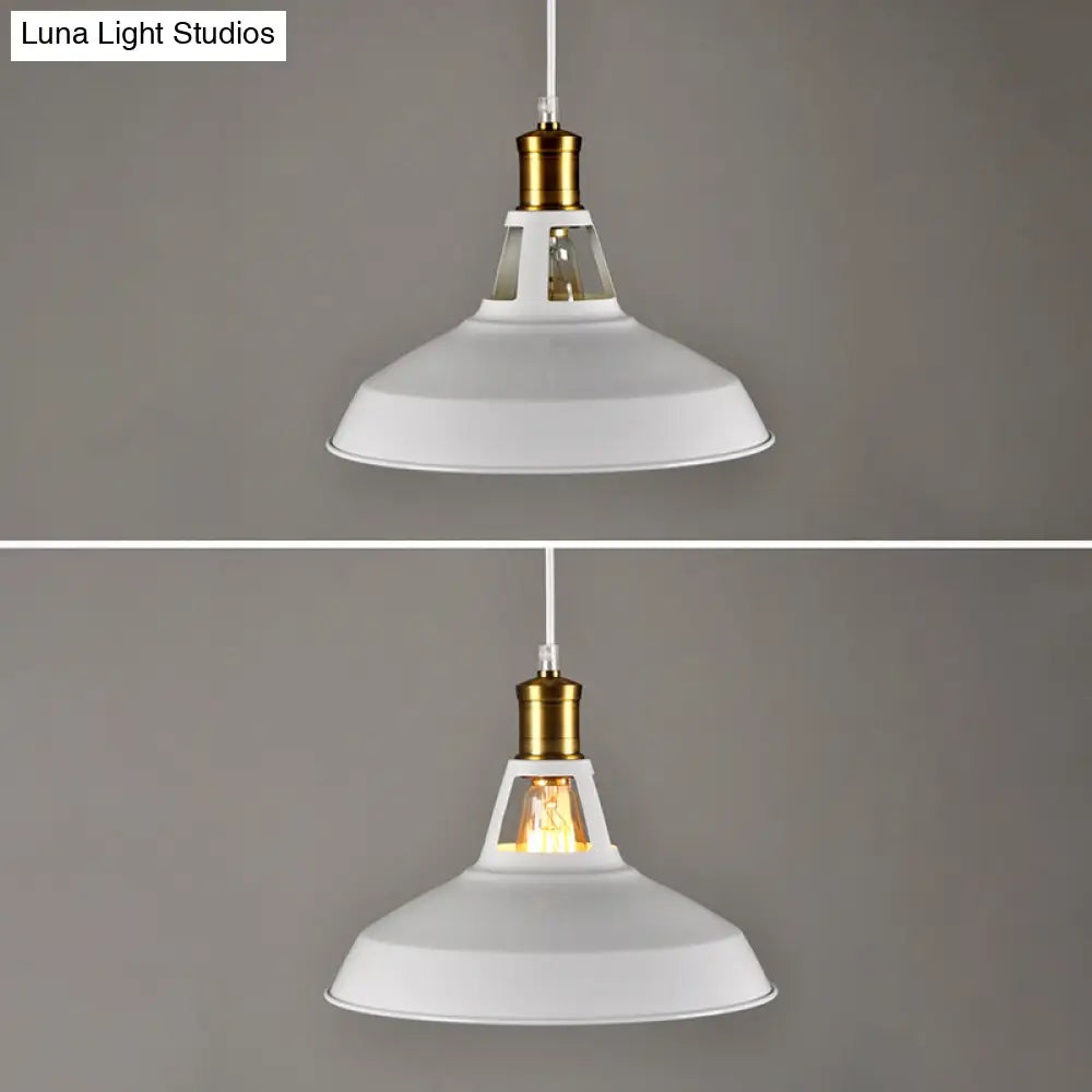 Iron Hanging Pendant Light Fixture For Restaurants - Single Ceiling Pot Cover Lamp