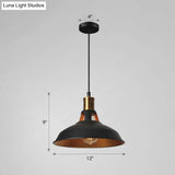 Iron Hanging Pendant Light Fixture For Restaurants - Single Ceiling Pot Cover Lamp