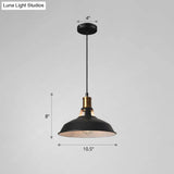 Iron Hanging Pendant Light Fixture For Restaurants - Single Ceiling Pot Cover Lamp